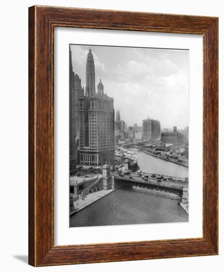 Downtown Chicago View Looking West, Ca. 1928-null-Framed Photographic Print