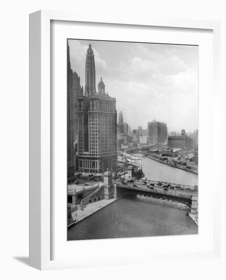 Downtown Chicago View Looking West, Ca. 1928-null-Framed Photographic Print