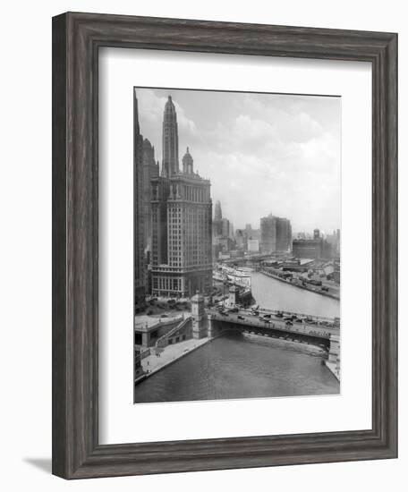 Downtown Chicago View Looking West, Ca. 1928--Framed Photographic Print