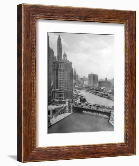 Downtown Chicago View Looking West, Ca. 1928-null-Framed Photographic Print