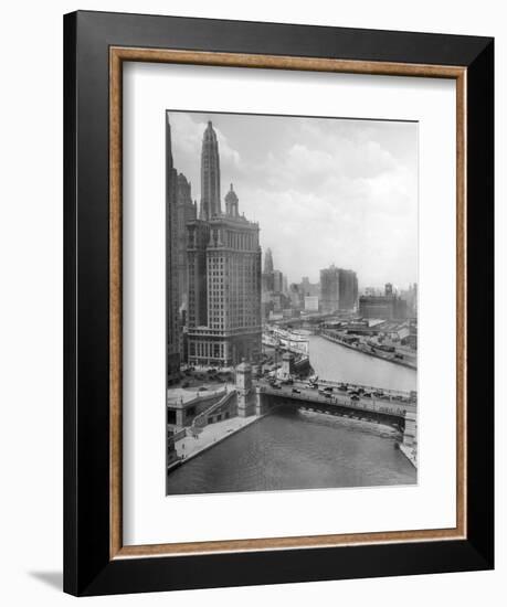 Downtown Chicago View Looking West, Ca. 1928-null-Framed Photographic Print