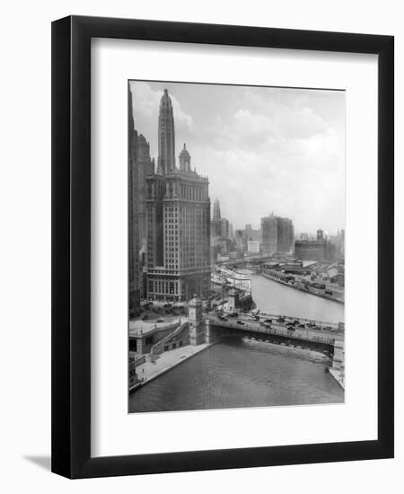 Downtown Chicago View Looking West, Ca. 1928-null-Framed Photographic Print