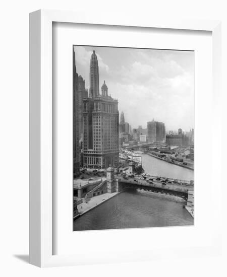 Downtown Chicago View Looking West, Ca. 1928-null-Framed Photographic Print