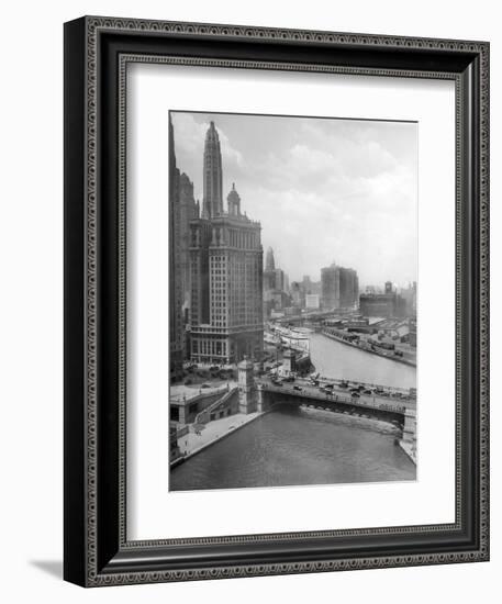 Downtown Chicago View Looking West, Ca. 1928-null-Framed Photographic Print