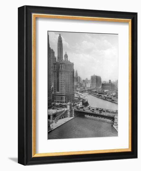 Downtown Chicago View Looking West, Ca. 1928-null-Framed Photographic Print