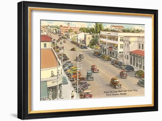 Downtown Coral Gables, Florida-null-Framed Premium Giclee Print