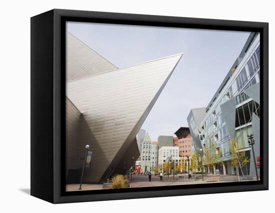 Downtown Denver Art Museum, Denver, Colorado, USA-Christian Kober-Framed Premier Image Canvas