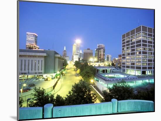 Downtown Evening Lighting, Tulsa, Oklahoma-Mark Gibson-Mounted Photographic Print