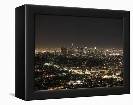 Downtown, Hollywood at Night, Los Angeles, California, United States of America, North America-Wendy Connett-Framed Premier Image Canvas