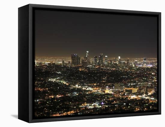 Downtown, Hollywood at Night, Los Angeles, California, United States of America, North America-Wendy Connett-Framed Premier Image Canvas