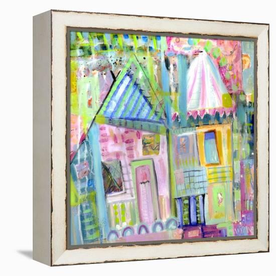 Downtown Houses-Wyanne-Framed Premier Image Canvas