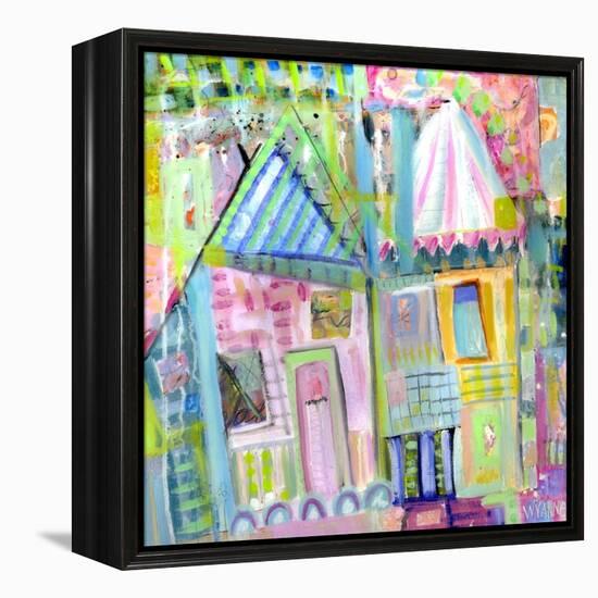 Downtown Houses-Wyanne-Framed Premier Image Canvas