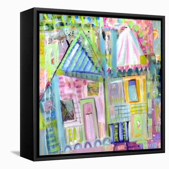 Downtown Houses-Wyanne-Framed Premier Image Canvas