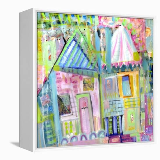 Downtown Houses-Wyanne-Framed Premier Image Canvas