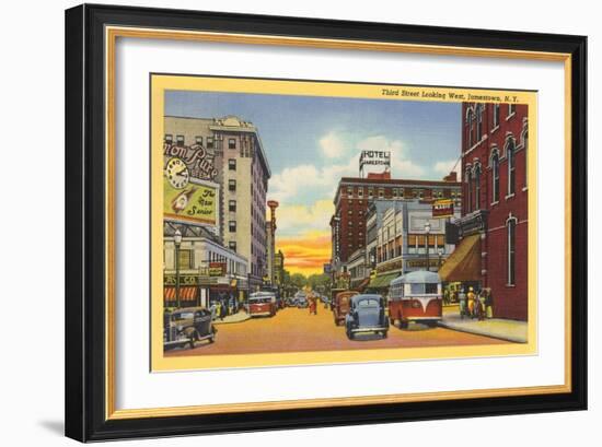 Downtown Jamestown-null-Framed Art Print