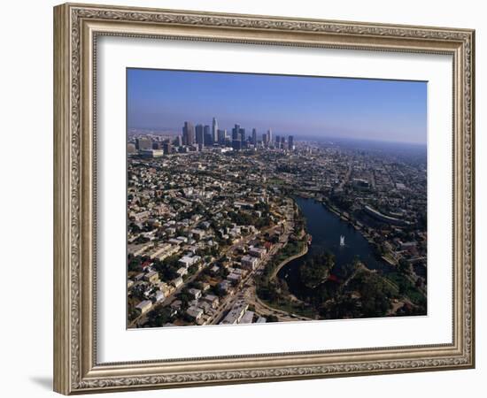 Downtown Los Angeles and MacArthur Park-Bill Varie-Framed Photographic Print