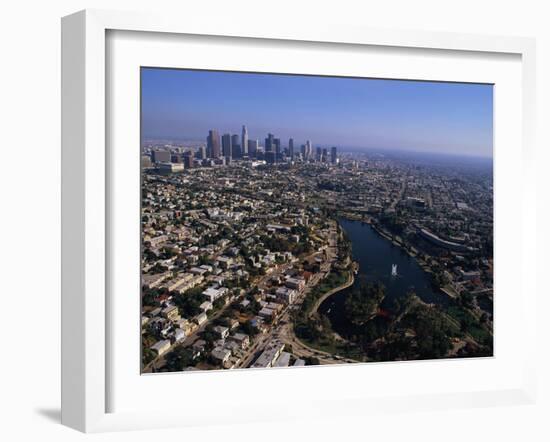 Downtown Los Angeles and MacArthur Park-Bill Varie-Framed Photographic Print