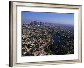 Downtown Los Angeles and MacArthur Park-Bill Varie-Framed Photographic Print