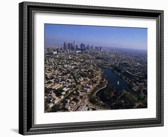 Downtown Los Angeles and MacArthur Park-Bill Varie-Framed Photographic Print