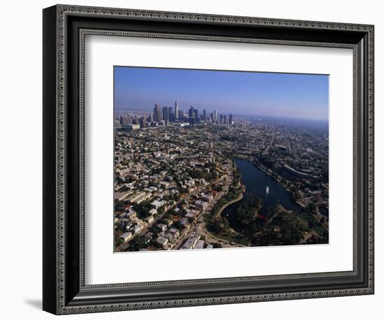 Downtown Los Angeles and MacArthur Park-Bill Varie-Framed Photographic Print