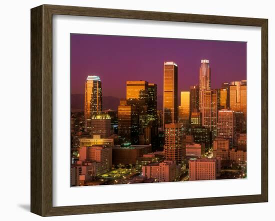 Downtown Los Angeles, California at sunset-null-Framed Photographic Print