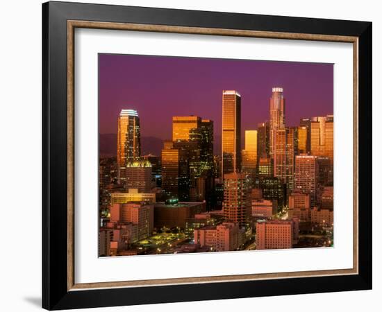 Downtown Los Angeles, California at sunset-null-Framed Photographic Print