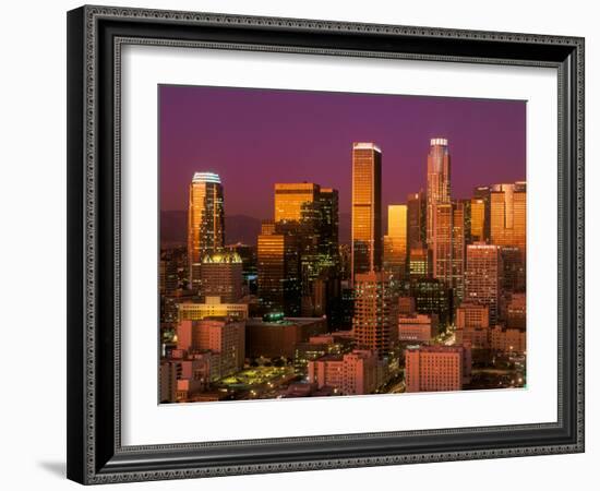 Downtown Los Angeles, California at sunset-null-Framed Photographic Print