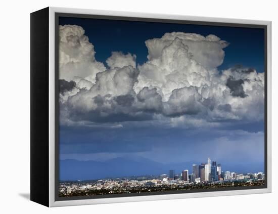 Downtown Los Angeles, California with Cumulonimbus Clouds Forming Overhead.-Ian Shive-Framed Premier Image Canvas