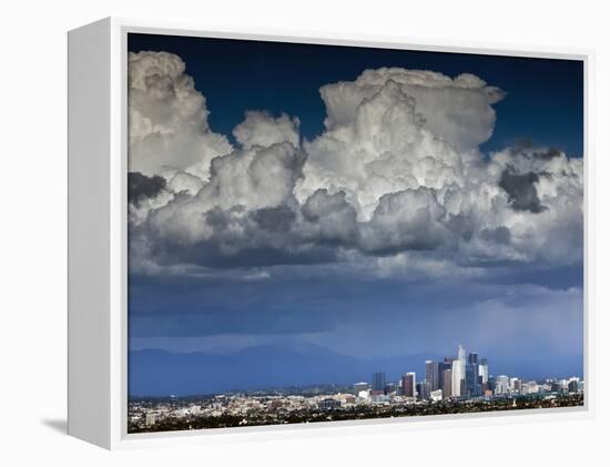 Downtown Los Angeles, California with Cumulonimbus Clouds Forming Overhead.-Ian Shive-Framed Premier Image Canvas