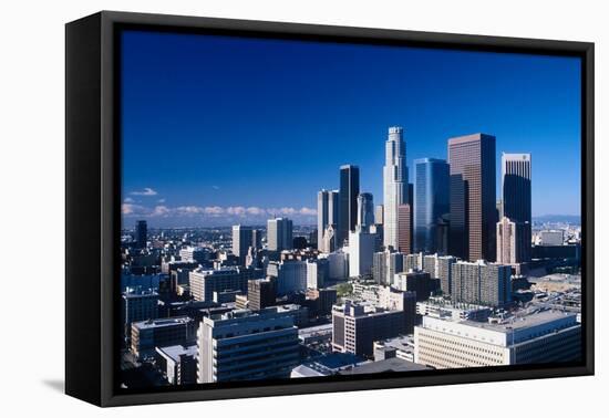 Downtown Los Angeles viewed from the Hollywood Hills, Los Angeles, California-null-Framed Premier Image Canvas