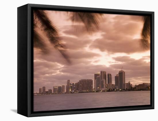 Downtown Miami Skyline at Dusk Miami, Florida, United States of America, North America-Angelo Cavalli-Framed Premier Image Canvas
