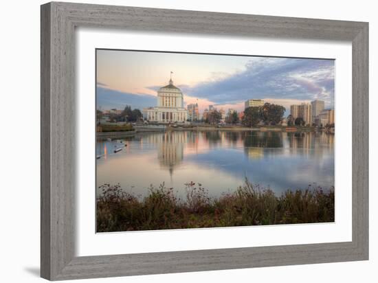 Downtown Oakland at Lake Merritt-Vincent James-Framed Photographic Print