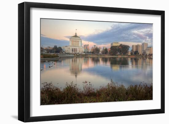 Downtown Oakland at Lake Merritt-Vincent James-Framed Photographic Print