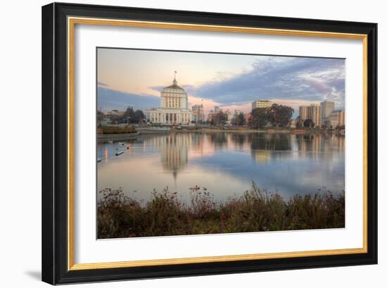 Downtown Oakland at Lake Merritt-Vincent James-Framed Photographic Print