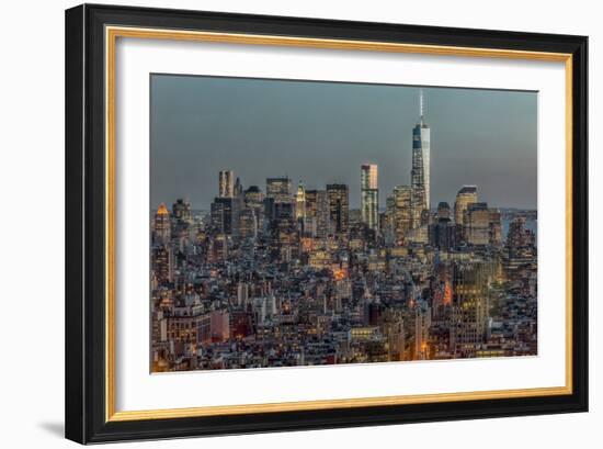 Downtown Skyline 12-Richard Silver-Framed Photographic Print