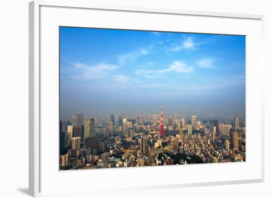 Downtown skyline dominated by Tokyo Tower, Tokyo, Japan-Keren Su-Framed Premium Photographic Print