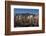 Downtown skyline with snowy mountains behind at dusk, Vancouver, British Columbia, Canada-Stefano Politi Markovina-Framed Photographic Print