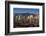Downtown skyline with snowy mountains behind at dusk, Vancouver, British Columbia, Canada-Stefano Politi Markovina-Framed Photographic Print
