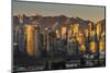 Downtown skyline with snowy mountains behind at sunset, Vancouver, British Columbia, Canada-Stefano Politi Markovina-Mounted Photographic Print