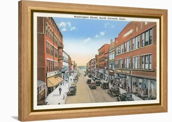 Downtown, South Norwalk, Connecticut-null-Framed Stretched Canvas