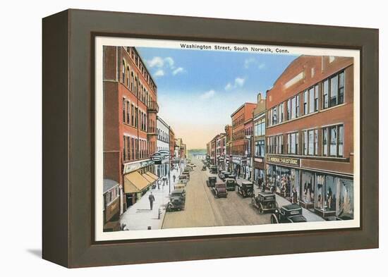 Downtown, South Norwalk, Connecticut-null-Framed Stretched Canvas