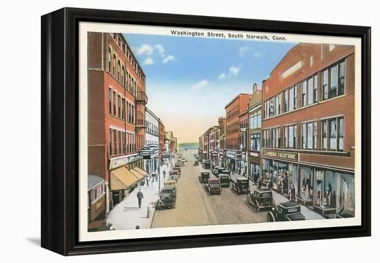 Downtown, South Norwalk, Connecticut-null-Framed Stretched Canvas