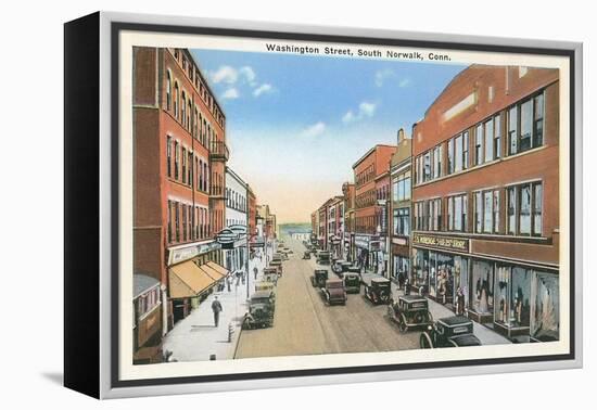 Downtown, South Norwalk, Connecticut-null-Framed Stretched Canvas