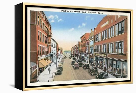 Downtown, South Norwalk, Connecticut-null-Framed Stretched Canvas