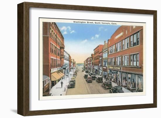 Downtown, South Norwalk, Connecticut-null-Framed Art Print