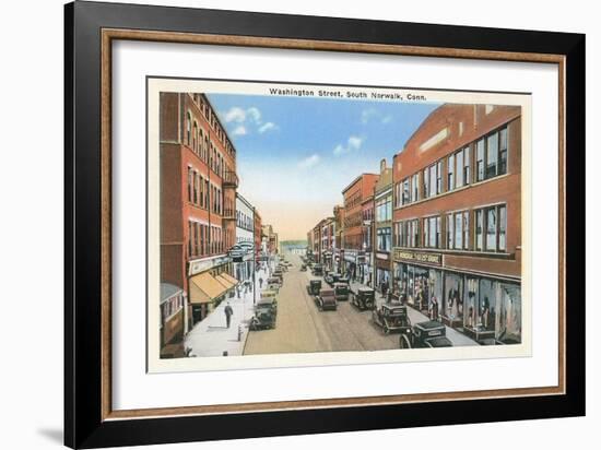 Downtown, South Norwalk, Connecticut-null-Framed Art Print