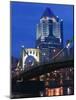 Downtown View from Allegheny Landing by 6th Street Bridge, Pittsburgh, Pennsylvania-Walter Bibikow-Mounted Photographic Print