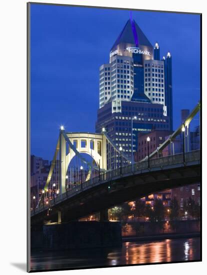 Downtown View from Allegheny Landing by 6th Street Bridge, Pittsburgh, Pennsylvania-Walter Bibikow-Mounted Photographic Print