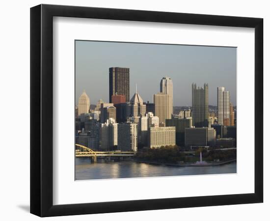 Downtown View from West End Overlook, Pittsburgh, Pennsylvania-Walter Bibikow-Framed Photographic Print