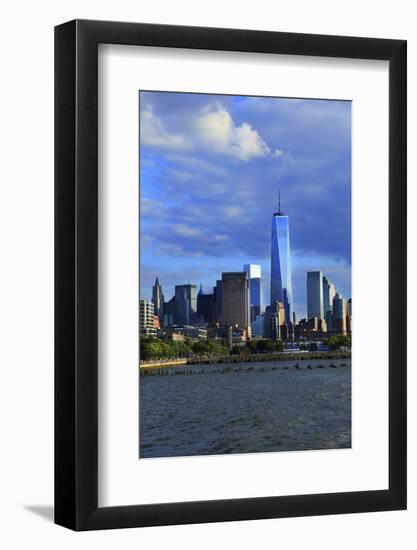 Downtown View with the Freedom Tower from the Hudson River Greenway-Stefano Amantini-Framed Photographic Print